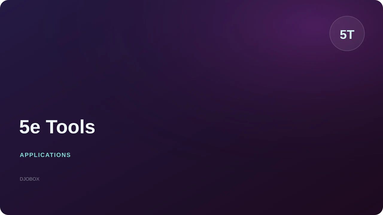 5e Tools sur DJOBOX